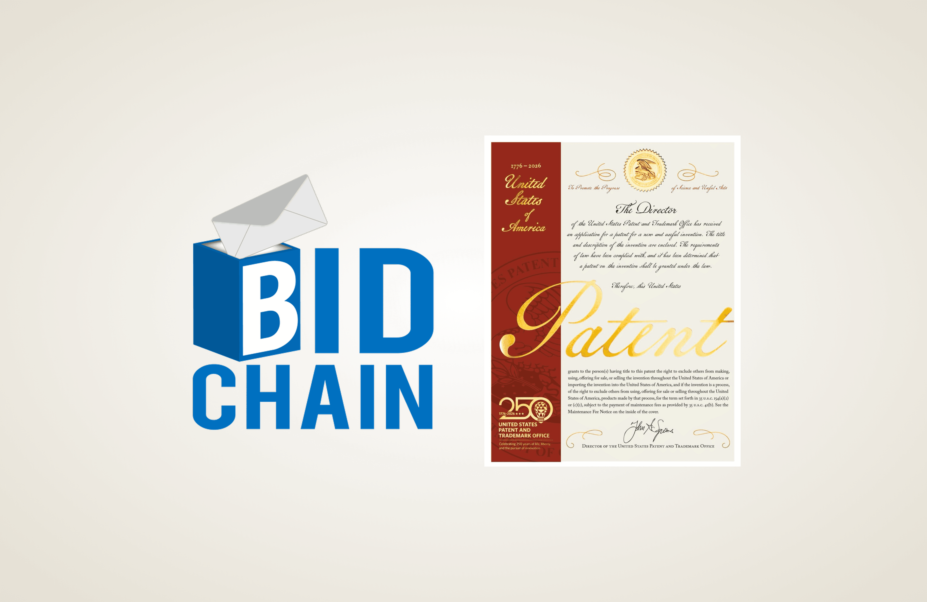 تصور يجمع مشروع BidChain ومحطة براءة الاختراع الأمريكية