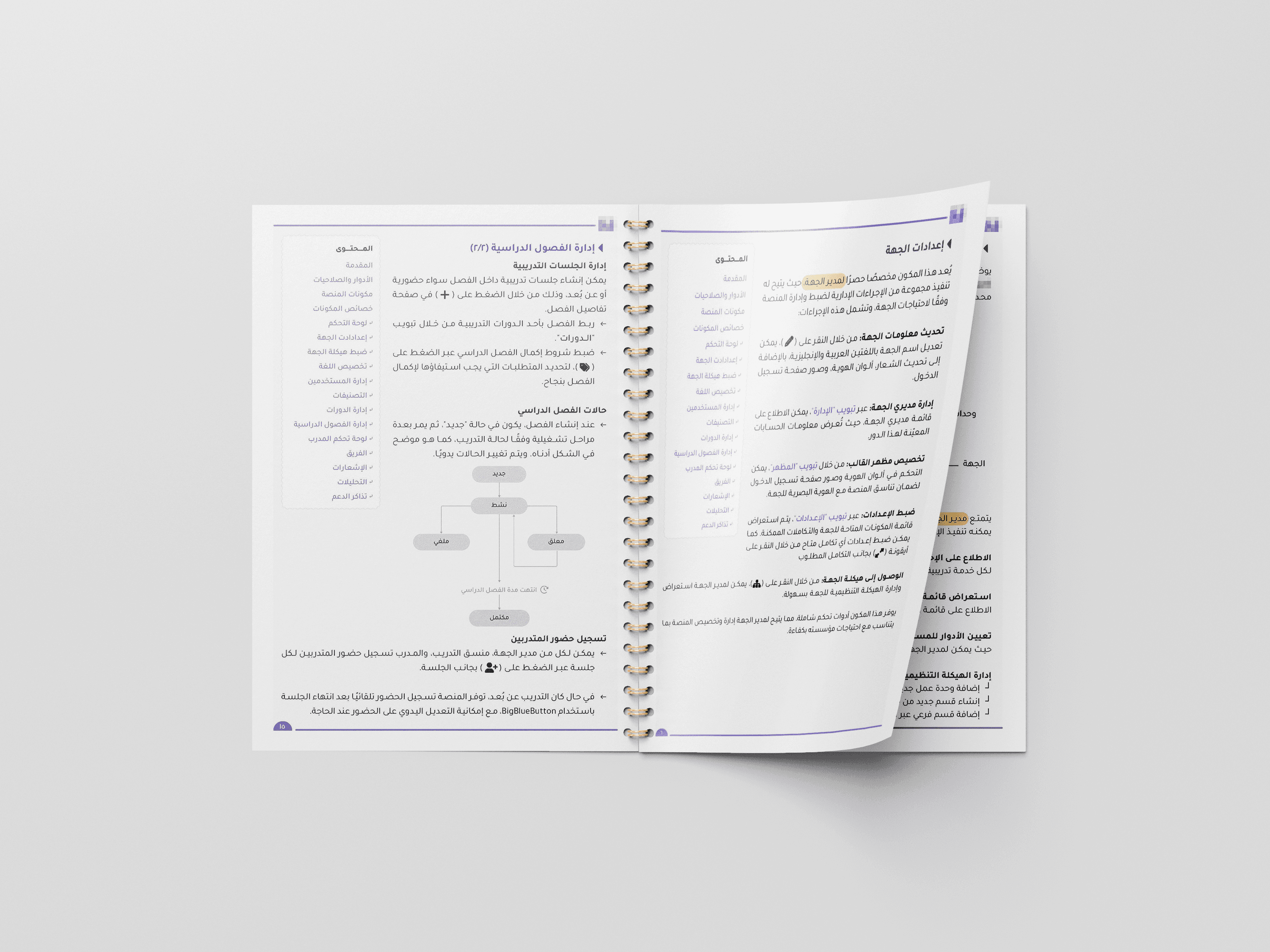 محتوى إرشادي تفصيلي من أحد أدلة استخدام المنصة